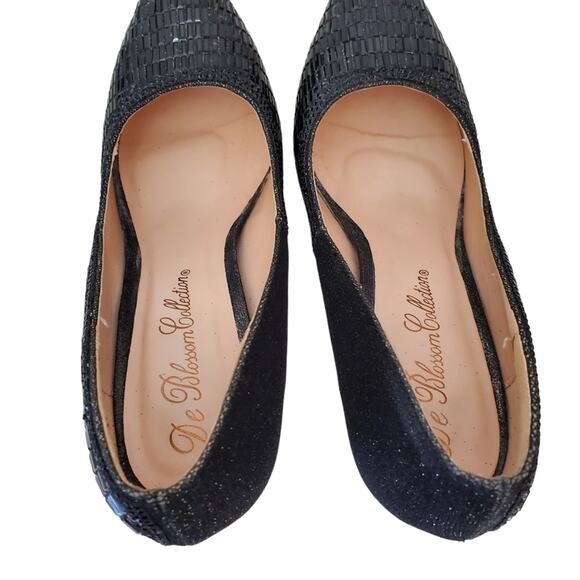 De Blossom | Elsa Sparkly Multi-Texture Beaded Pointed Toe Stiletto Pump Heels - Picture 7 of 10